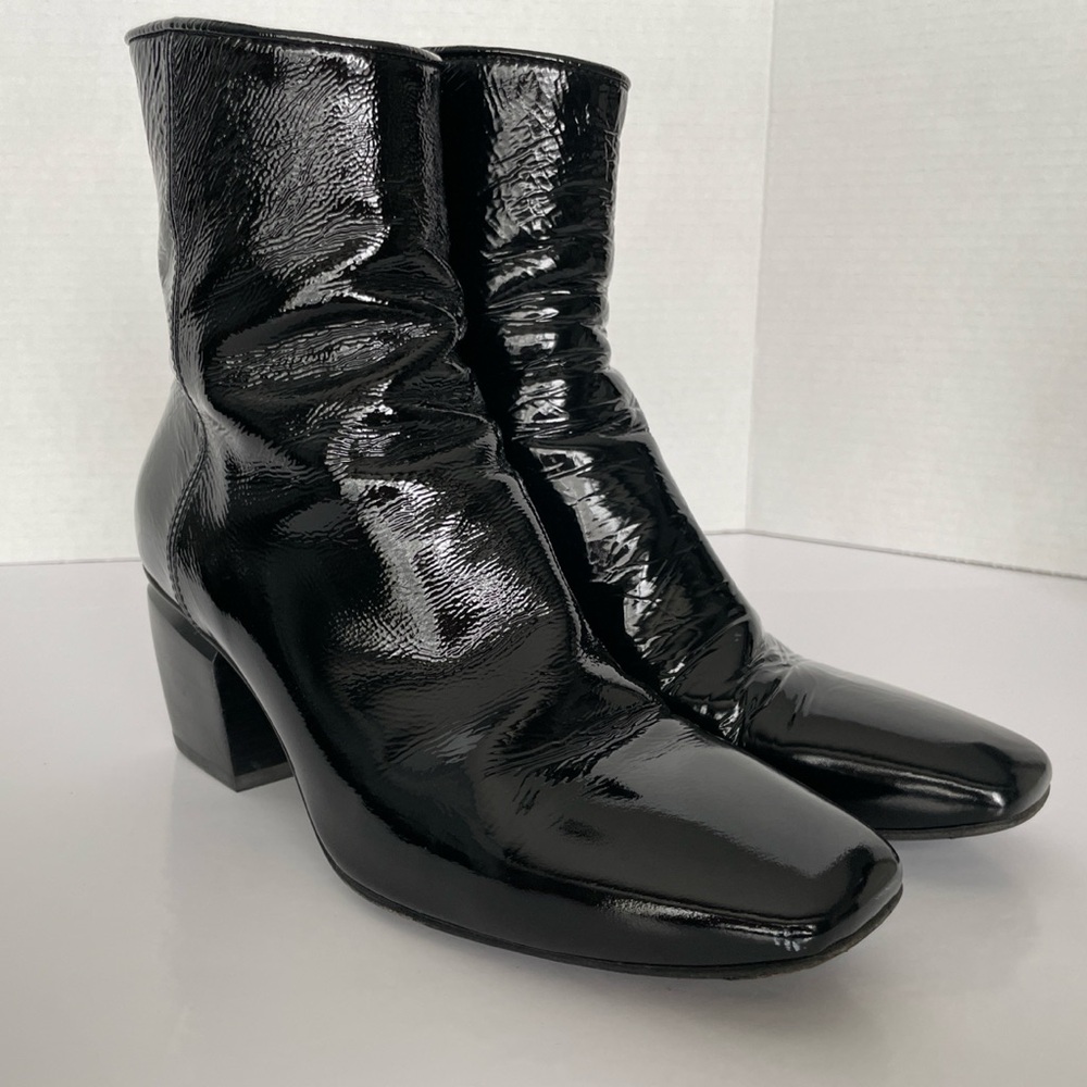 OFFICINE CREATIVE Black Patent Ankle Boots EU 37 Made in Italy - Picture 6 of 16